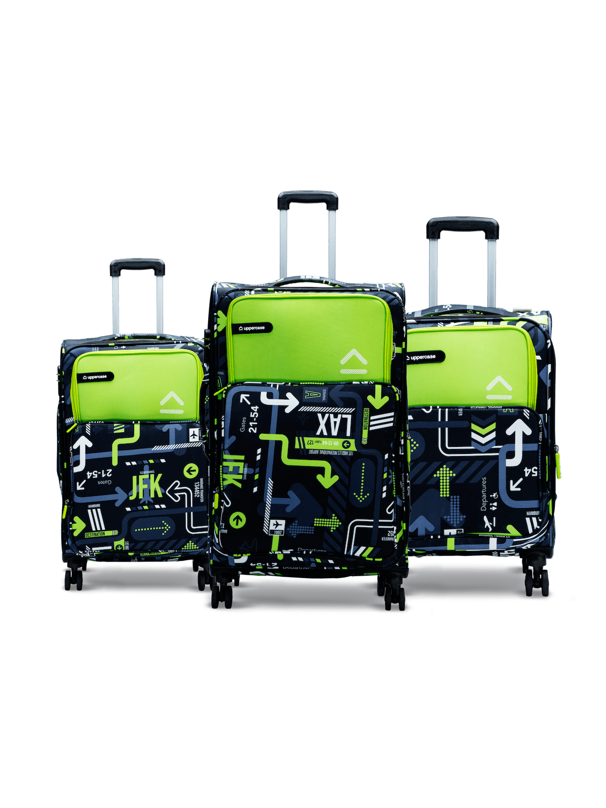 Printed Green Trolley Bag Combo Pack Travel in Style