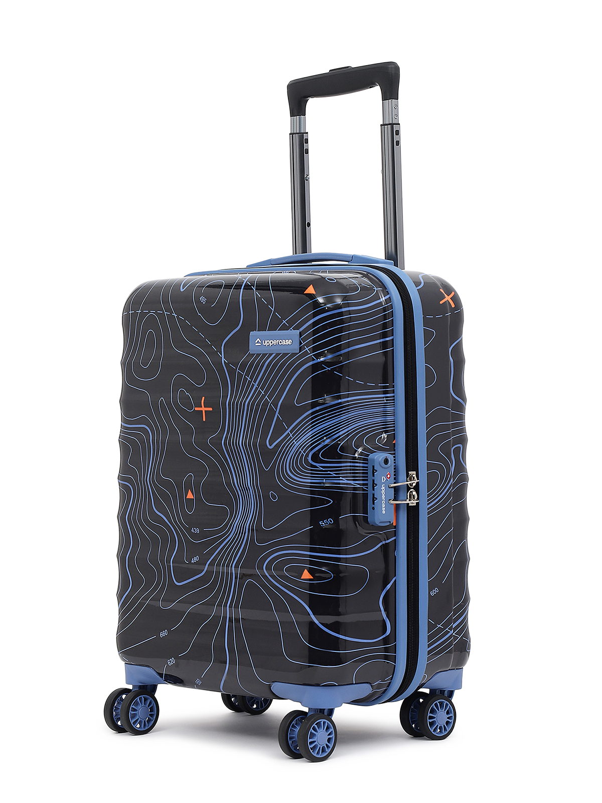 Hard Luggage Bag Black Trolley Bag for Men Women uppercase