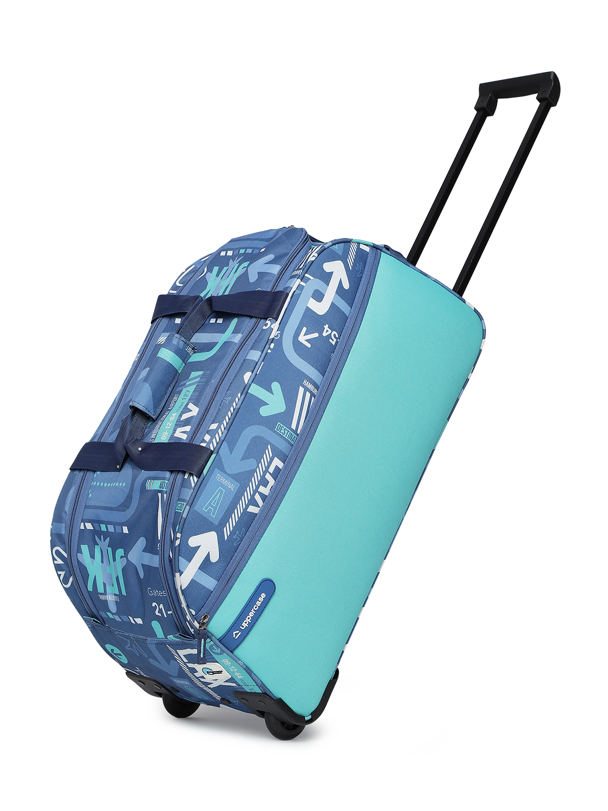 uppercase JFK 62 Duffle Trolley Bag Dust Resistant Travel Bag Spacious Main Compartment Smooth Wheels Quick Front Pocket Access Duffle Bag