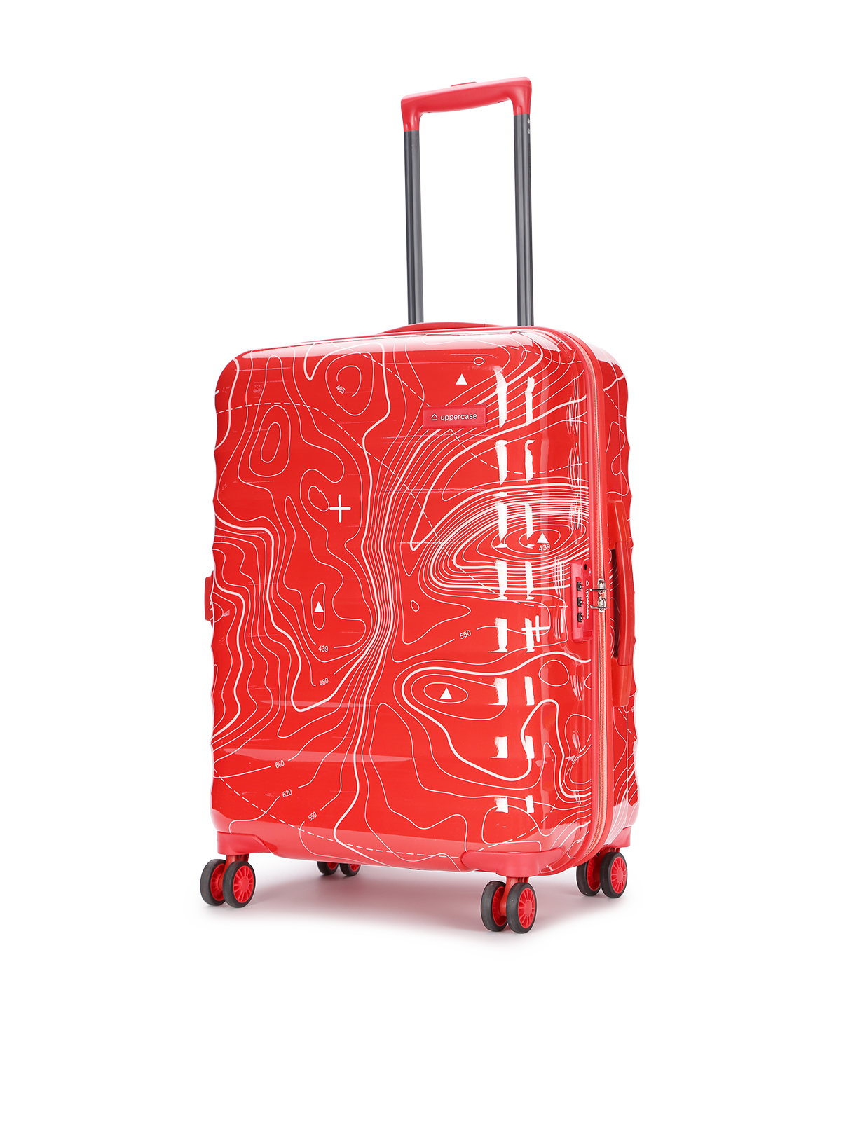 uppercase Topo Celeb Medium 66 cms Hardsided Check in Trolley Bag Printed Luggage 8 Wheel Sustainable Travel Bag With TSA Lock Anti Theft