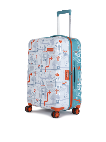 JFK Duo White and Teal Blue Medium Trolley