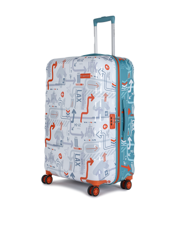 JFK Duo White and Teal Blue Large Trolley