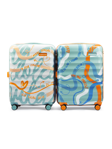 Serendipity Turquoise & Apricot Set of 2 Medium Trolley