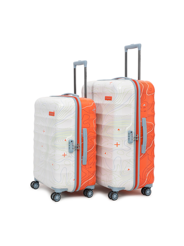 uppercase Topo Cabin n Check-in TSA Lock Hard Trolley Set of 2 S+M Orange n White