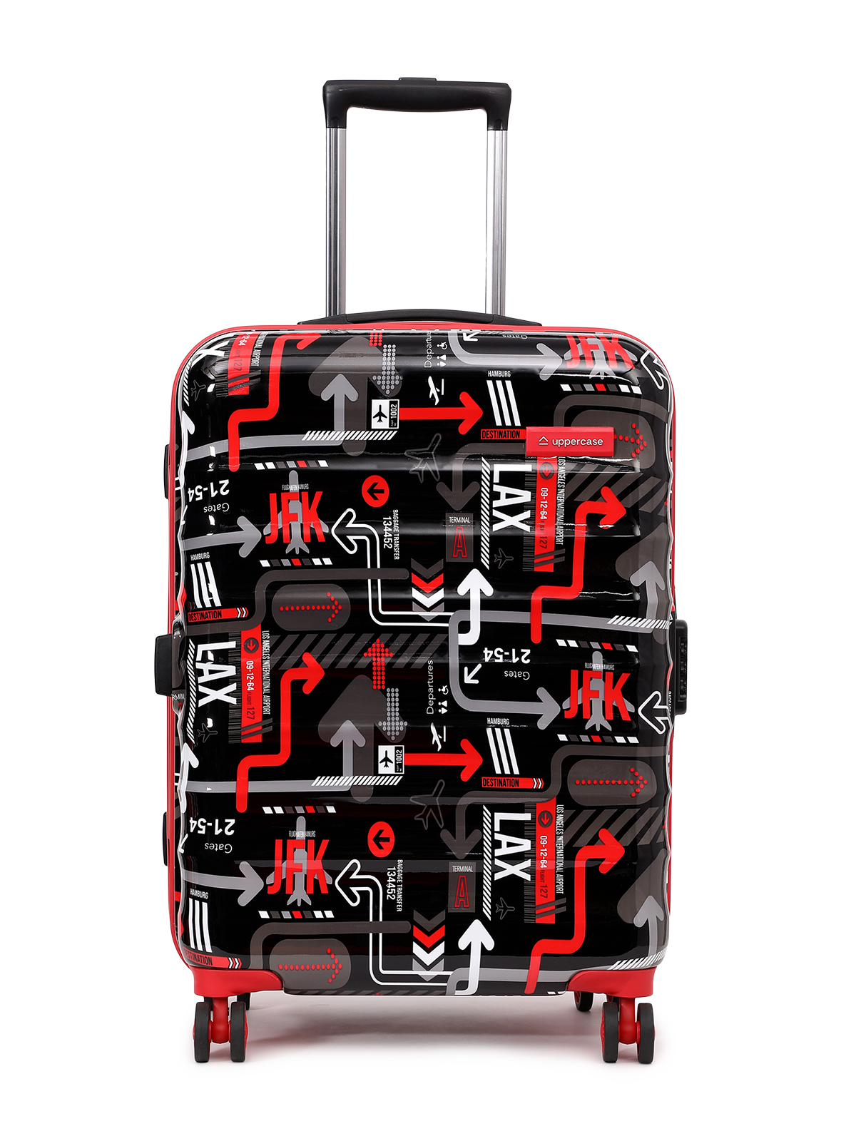 【Taipoak】 Buy Safari Oasis Neo Printed 8 Wheel Hard Medium Trolley Suitcase