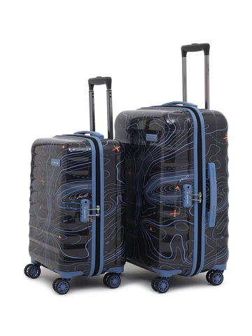 uppercase Topo Cabin n Check in TSA Lock Hard Trolley Bag Set of 2 S+L Black
