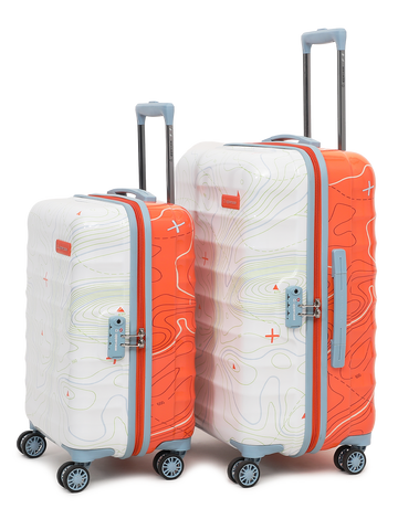 uppercase Topo Cabin n Check-in TSA Lock Hard Trolley Set of 2 S+M Orange n White