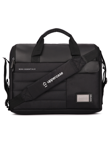 uppercase Omega 03 15" Laptop Messenger Bag Water Repellent Office Bag 14L Black