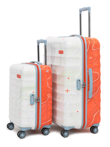 uppercase Topo Cabin n Check-in TSA Lock Hard Trolley Set of 2 S+L Orange n White