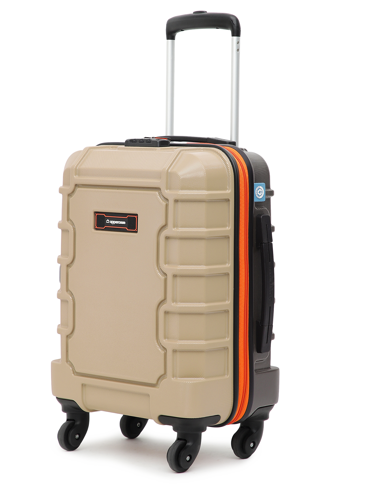 uppercase Arbor 56cm (Small) | Cabin Trolley Bag | Sustainable Hardsided Luggage | Secure Combination Lock | Scratch Resistant | Mesh ConviPack | Suitcase for Men & Women | 2000 Days Warranty (Beige)