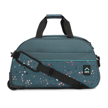 uppercase Terra 52 Duffle Trolley Bag| Quick Front Pocket Access| Detachable and Adjustable Shoulder Strap| Smooth Wheels| Push Button Trolley| Duffle Bag for Women & Men| 1500 Days Warranty (Teal)