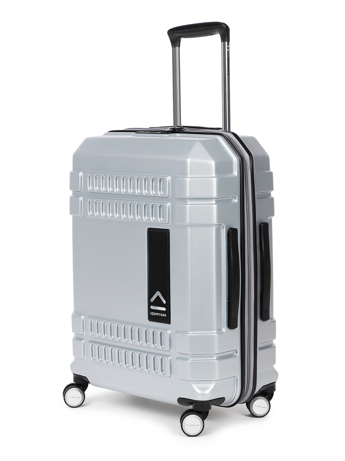 uppercase Bullet Medium Check in 66cm TSA Lock 8 Wheels Hard Trolley Bag Silver