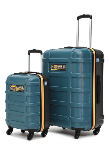 uppercase Cargo Trolley Bag Set of 2 (S+L) Cabin & Check-in Hardsided LuggageSecure Combination Lock Scratch-proof Surface Mesh ConviPack Suitcase for Men & Women 2000 Days Warranty(Teal Blue)