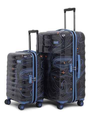 uppercase Topo Cabin n Check in TSA Lock Hard Trolley Bag Set of 2 S+L Black