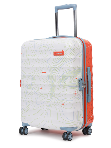 uppercase Topo Medium Check-in 66cm TSA Lock 8 Wheel Hard Trolley Bag OrangeWhite