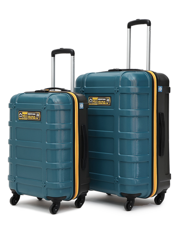 uppercase Cargo Trolley Bag Set of 2 (M+L) Cabin & Check-in Hardsided LuggageSecure Combination Lock Scratch-proof Surface Mesh ConviPack Suitcase for Men & Women 2000 Days Warranty(Teal Blue)