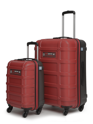 uppercase Cargo Trolley Bag Set of 2 (S+L) Cabin & Check-in Hardsided LuggageSecure Combination Lock Scratch-proof Surface Mesh ConviPack Suitcase for Men & Women 2000 Days Warranty(Red)