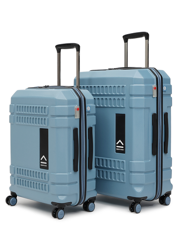 uppercase Bullet Check in TSA Lock Hard Printed Trolley Bag Set of 2 M+L Blue