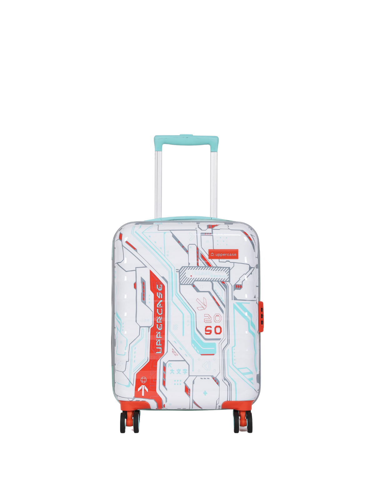 uppercase Cyber Punk Small Cabin 56cm Combination Lock 8 Wheels Hard Trolley White