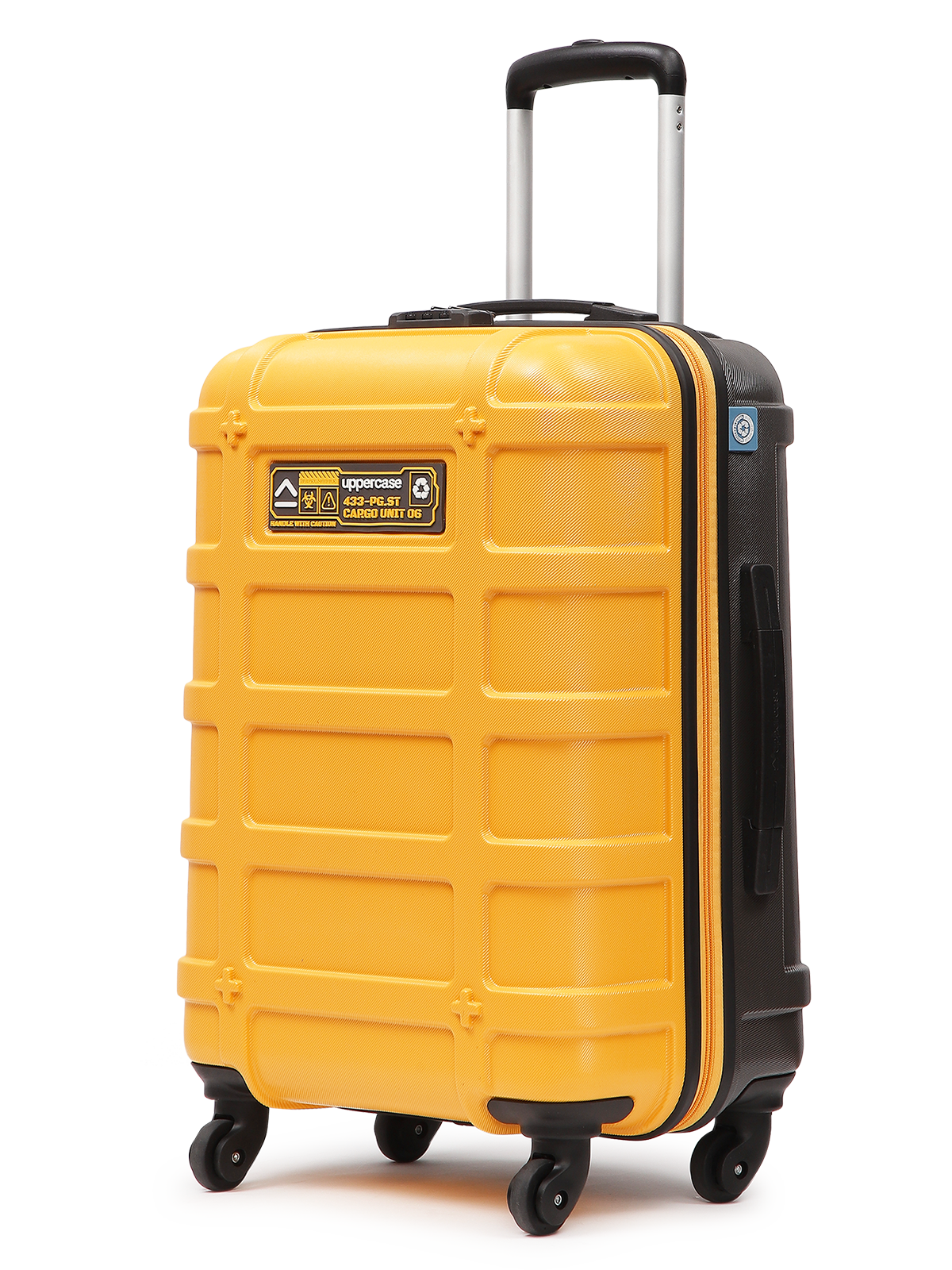 uppercase Cargo 66cm(Medium) CheckIn Trolley Bag Dual-Tone Sustainable Hardsided Luggage Secure Combination Lock Scratchproof Surface Mesh ConviPack Suitcase for Men & Women 2000 Days Warranty, Yellow