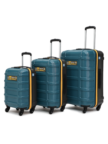 uppercase Cargo Trolley Bag Set of 3 (S+M+L) Cabin & Check-in Hardsided LuggageSecure Combination Lock Scratch-proof Surface Mesh ConviPack Suitcase for Men & Women 2000 Days Warranty(Teal Blue)