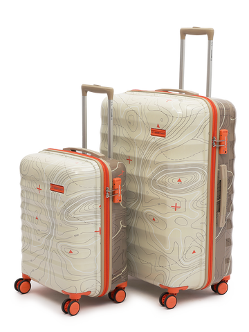 uppercase Topo Set of 2 (S+L) Hardsided Trolley Bag 8 Wheel Sustainable Luggage With TSA Lock & Anti-Theft Zippers Men & Women 2000 Days Warranty by uppercase Dual Tone (Taupe & Beige)