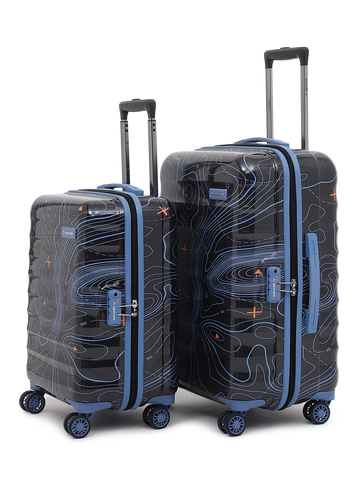 uppercase Topo Cabin n Check in TSA Lock Hard Trolley Bags Set of 2 S+M Black