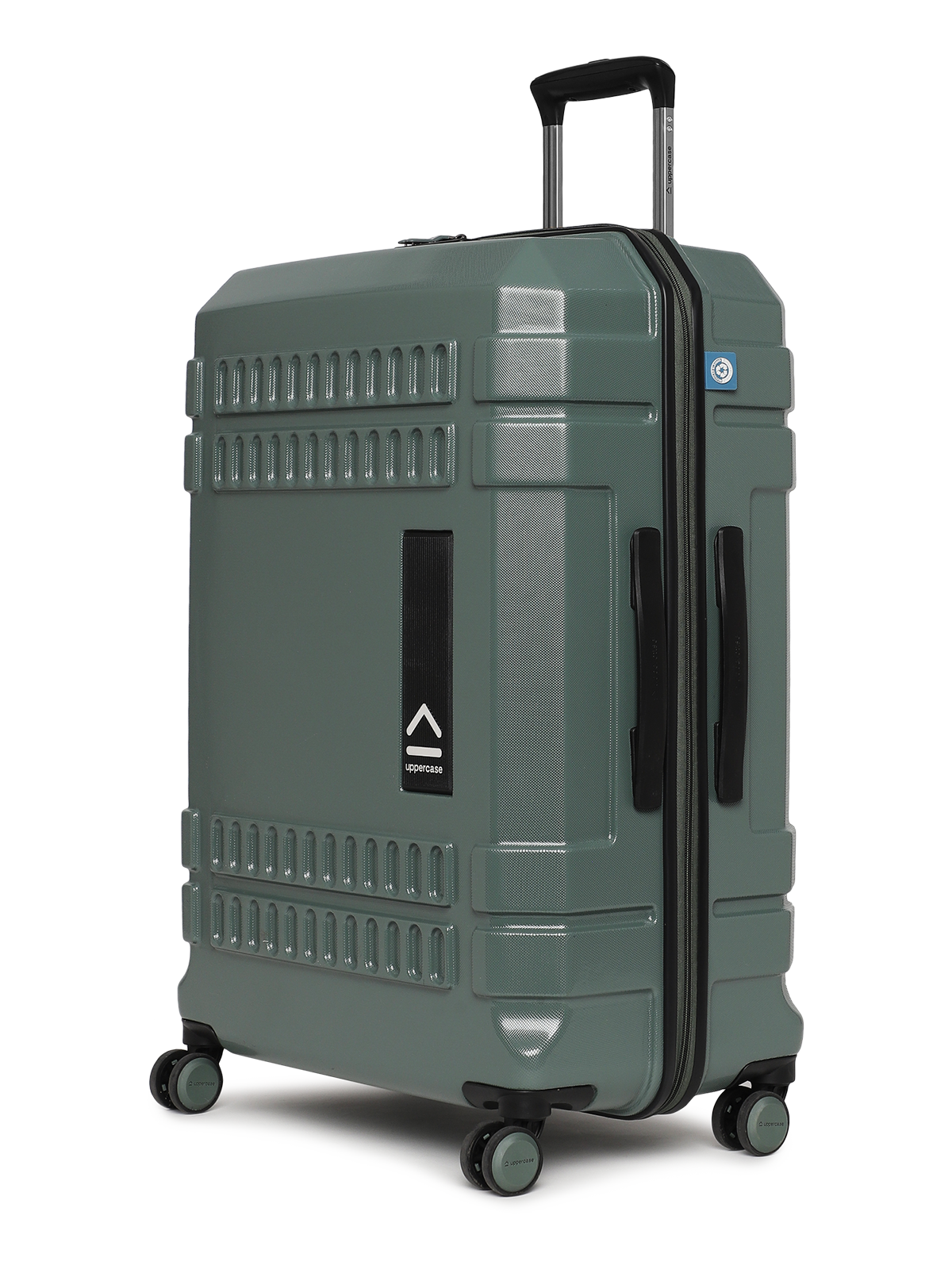 uppercase Bullet Large Check in 74cm TSA Lock 8 Wheels Hard Trolley Bag Green