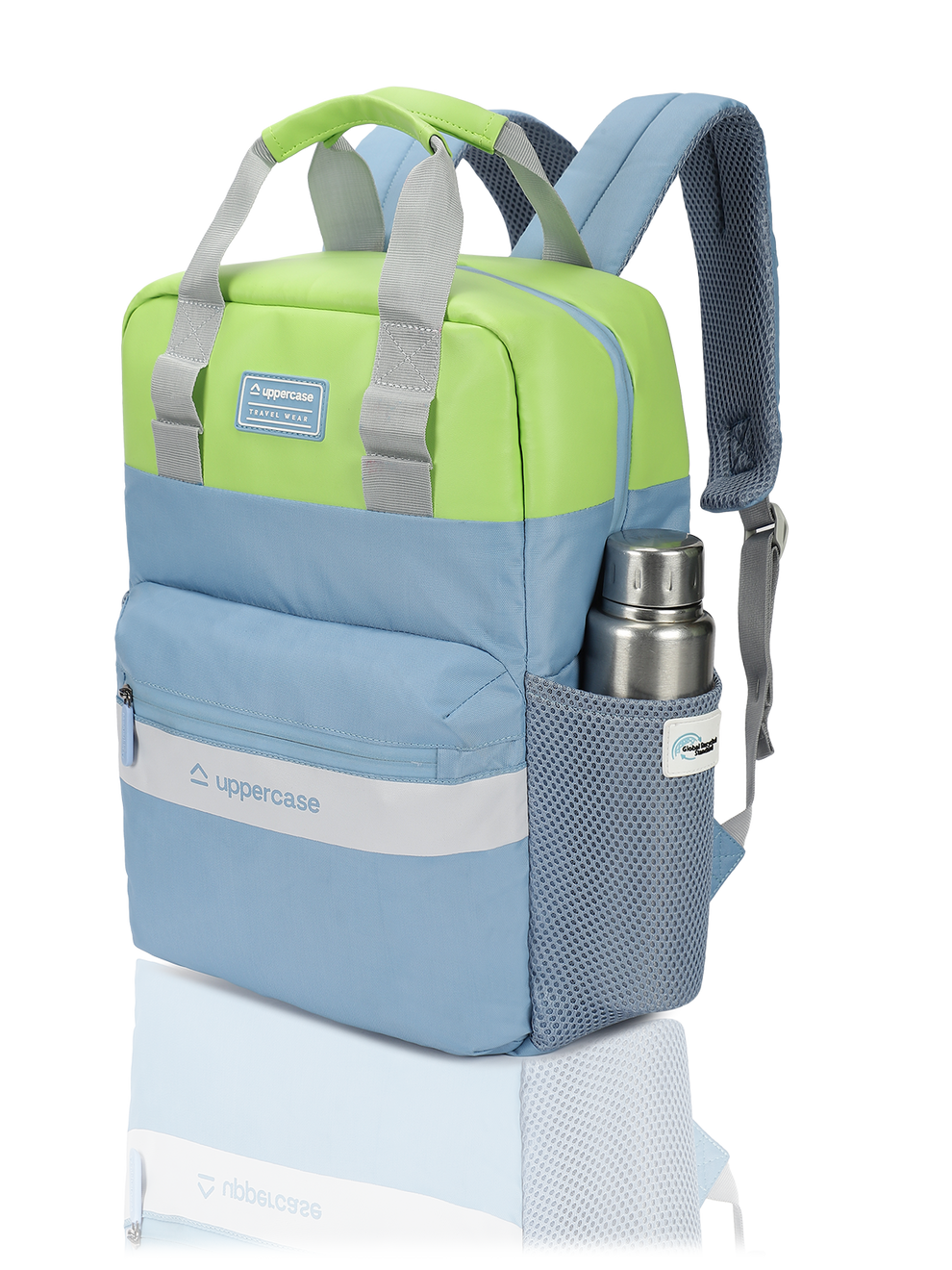 uppercase Vegan Leather 14" Laptop Backpack Water Repellent College Ba