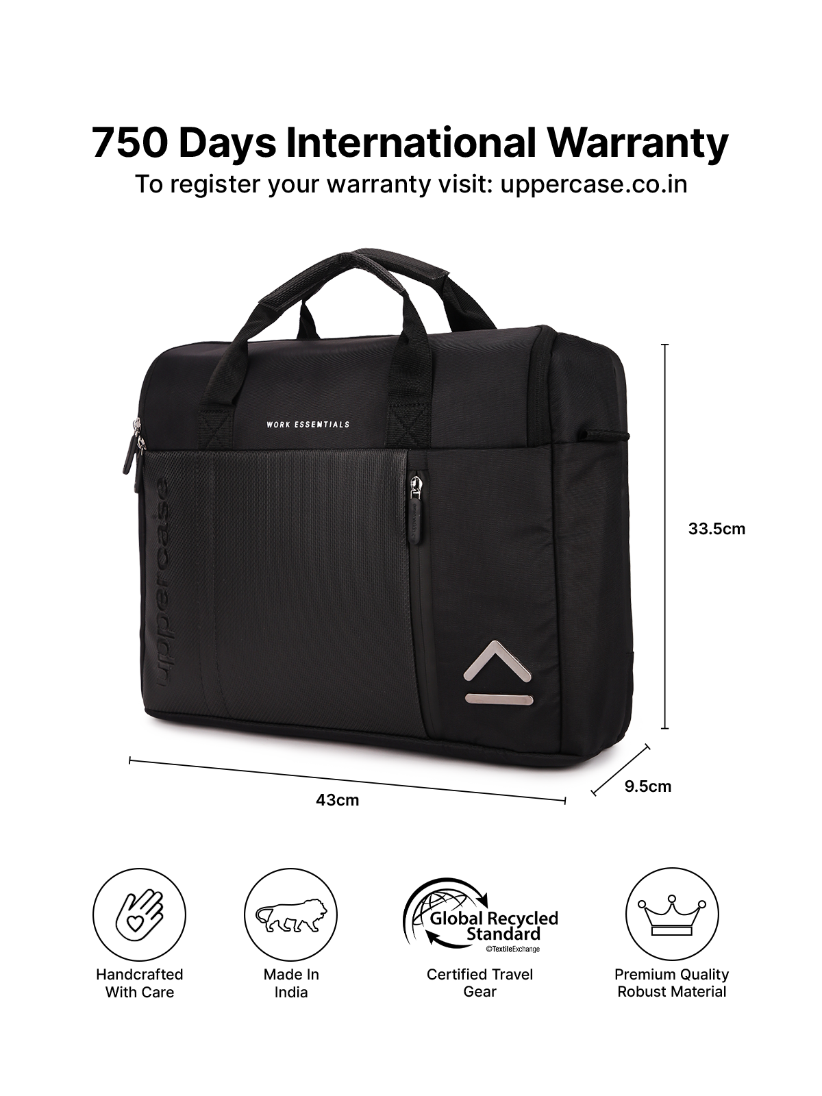 Omega 02 Black Messenger Bag