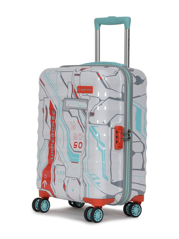 uppercase Cyber Punk Small Cabin 56cm Combination Lock 8 Wheels Hard Trolley White