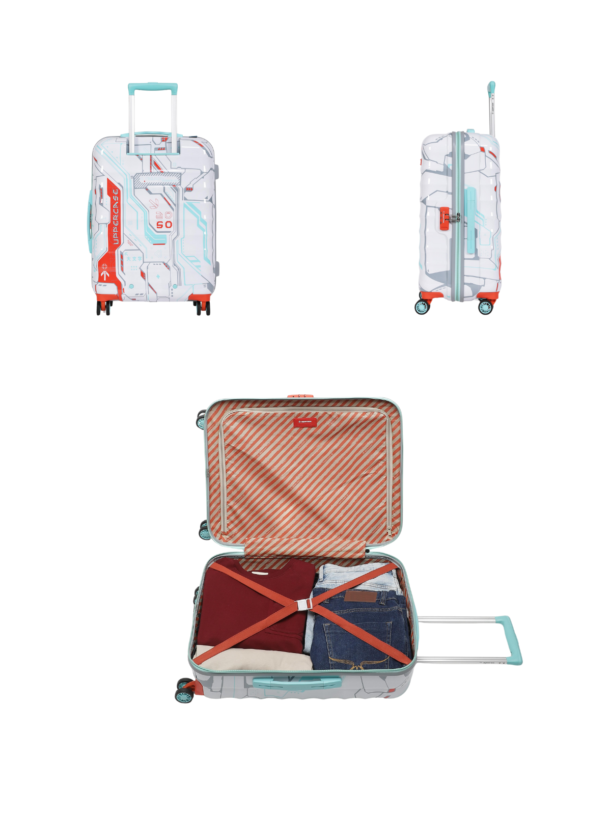 Discover Cyber Punk White Set of (S+M) Trolley Bags Online