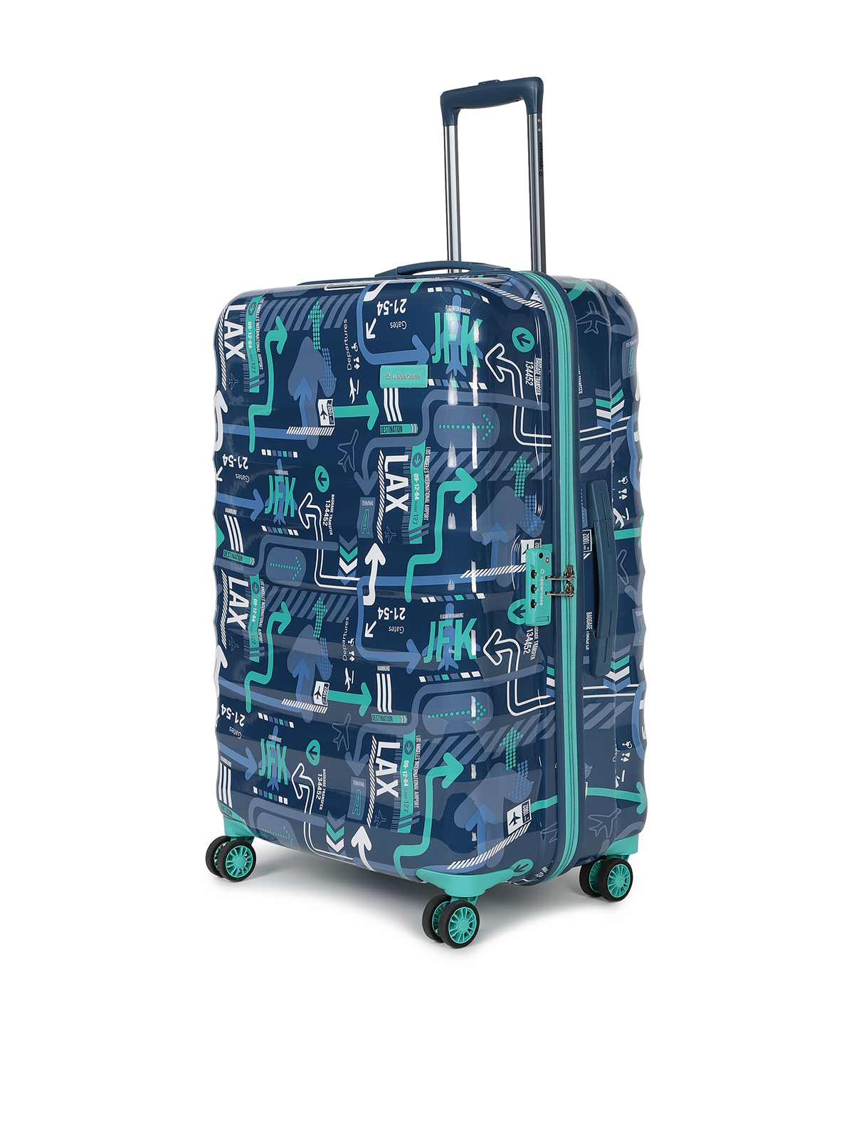 uppercase JFK Plus Large Check in 77cm TSA Lock, Hard Trolley Denim Blue