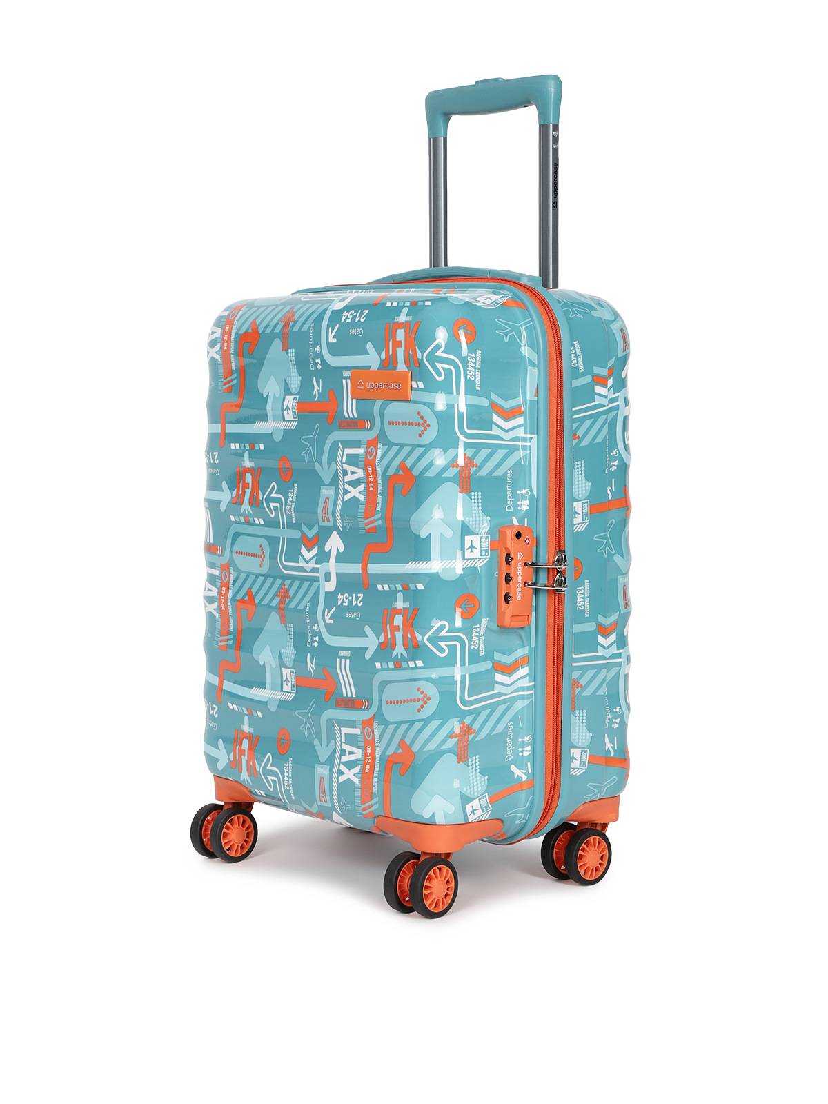 uppercase JFK Plus Small Cabin 56cm TSA Lock, Hard Trolley Teal Blue