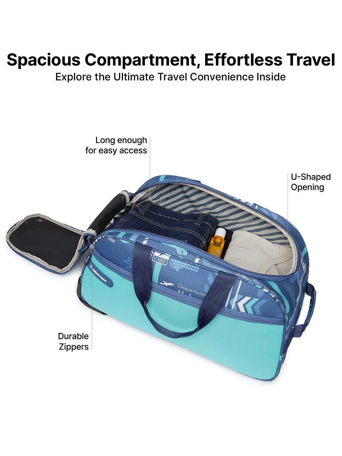 JPKT Denim Blue Large Duffle Durable Travel Bag - Main Image