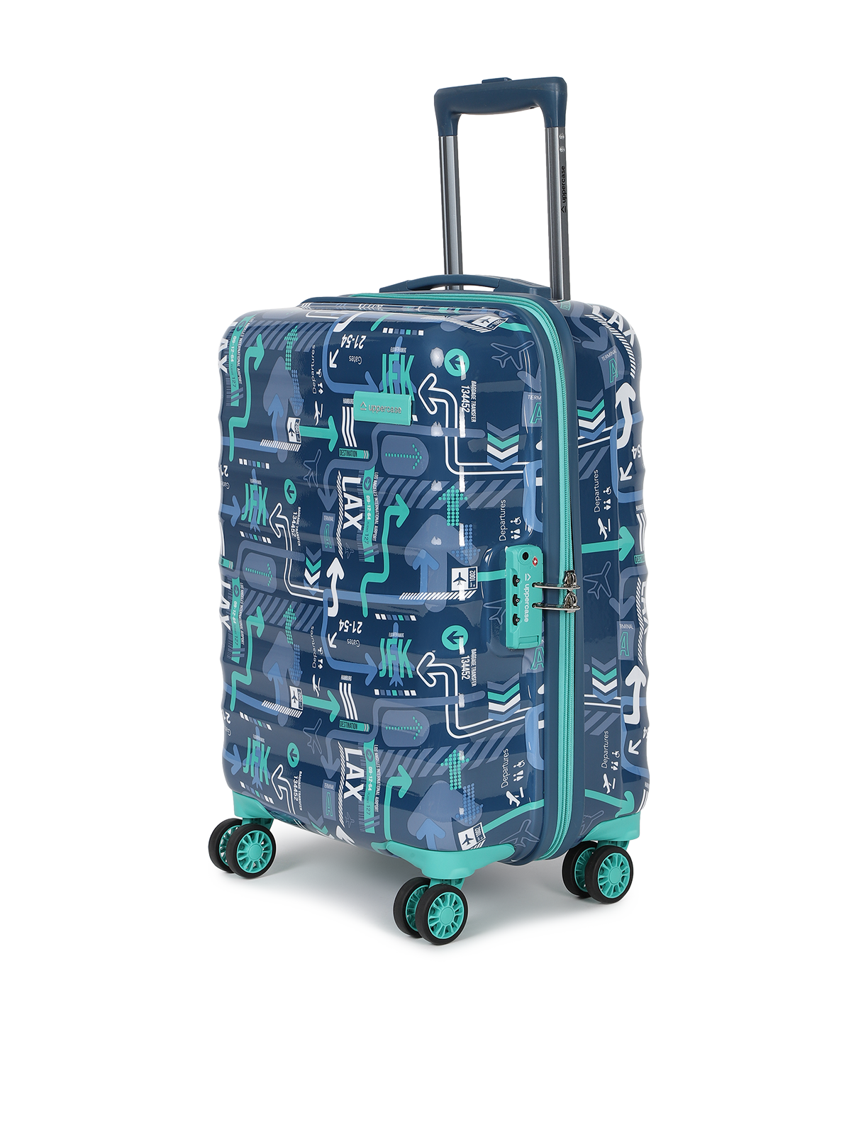 uppercase JFK Plus Small Cabin 56cm TSA Lock, Hard Trolley Denim Blue