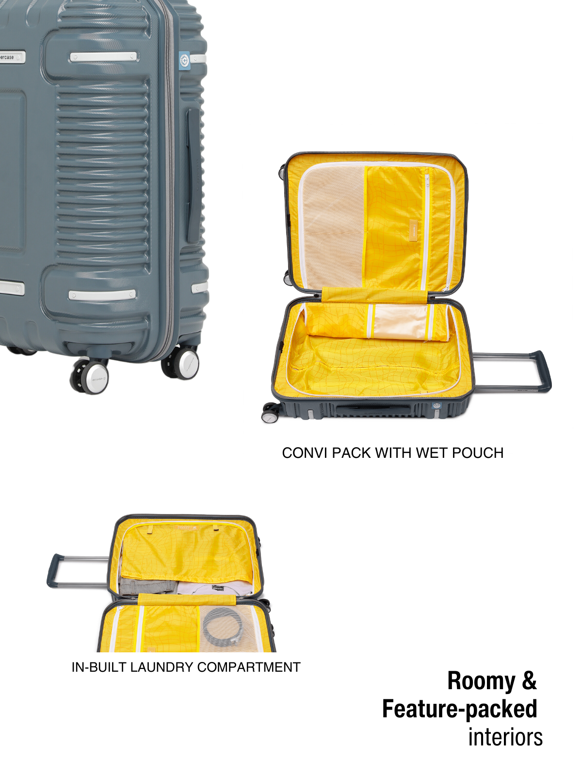 Buy Ridge Blue Medium Trolley Luggage Bag - Main Image