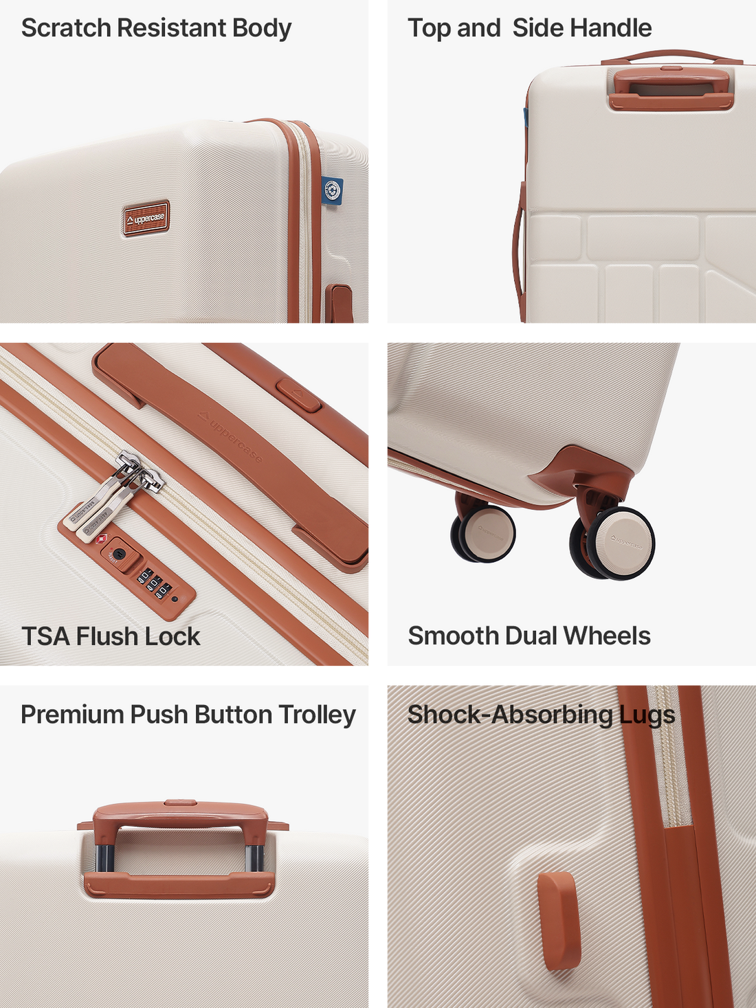 Shop Rock Beige Medium Trolley Bag Now