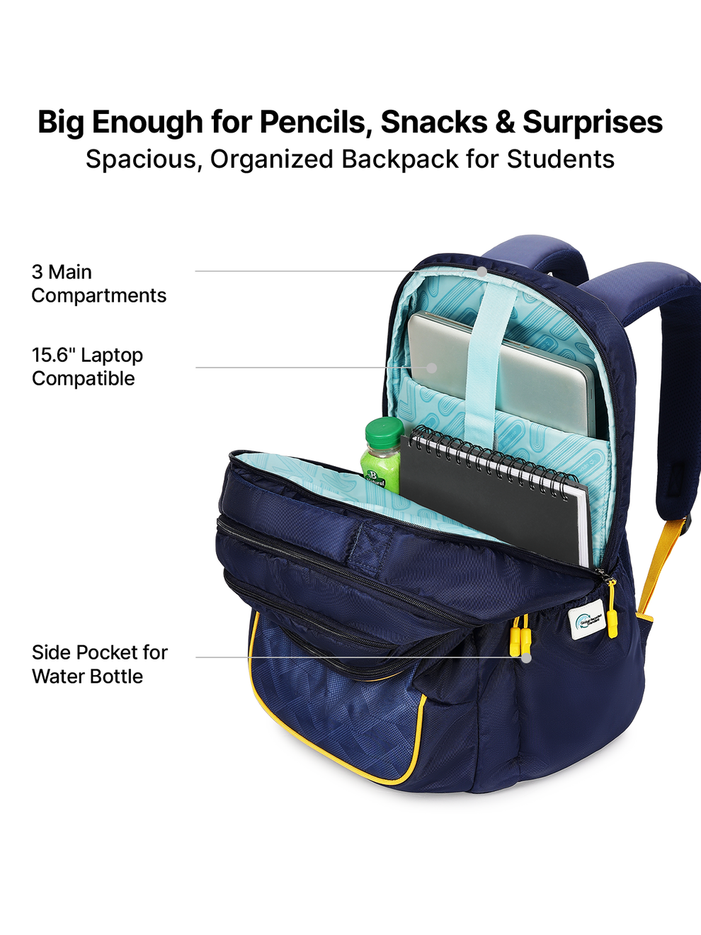 Pixel 02 2025 Blue Backpack for Students