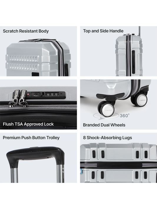 Bullet Silver Eco-Friendly Cabin Trolley Bag for Trips