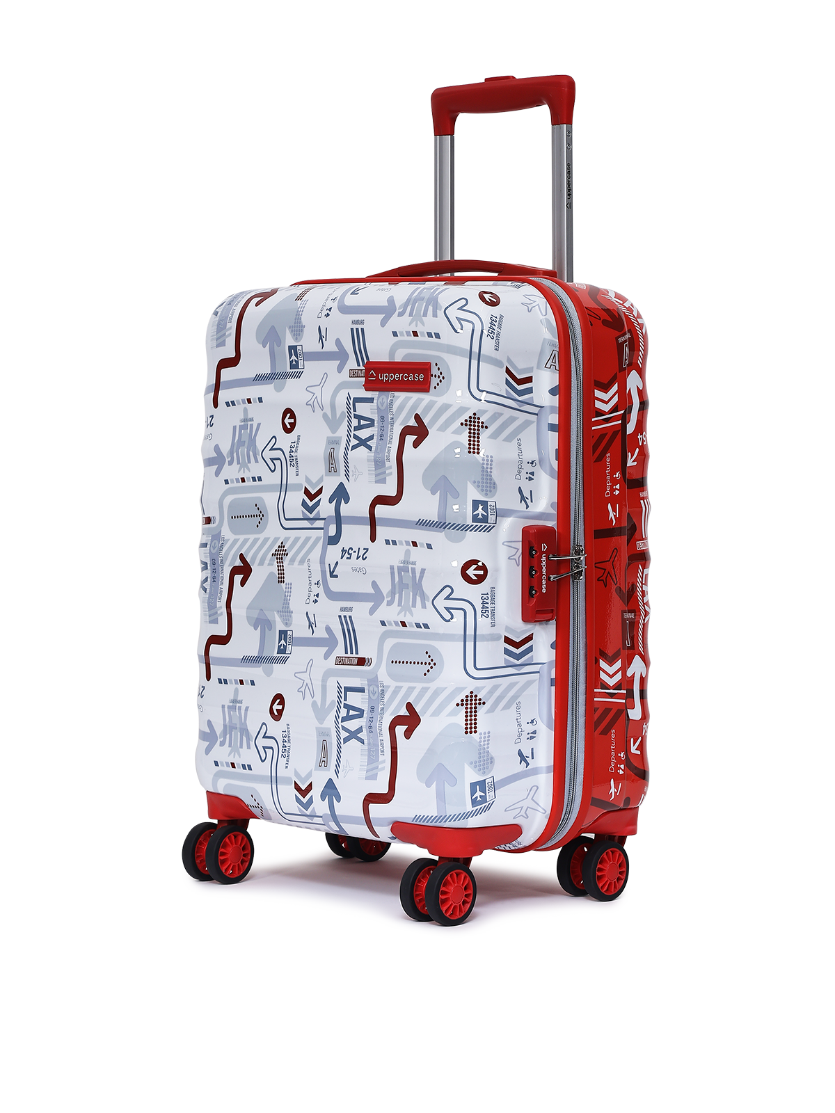 uppercase JFK Duo Small Cabin 56cm Combination Lock Hard Trolley White and Red