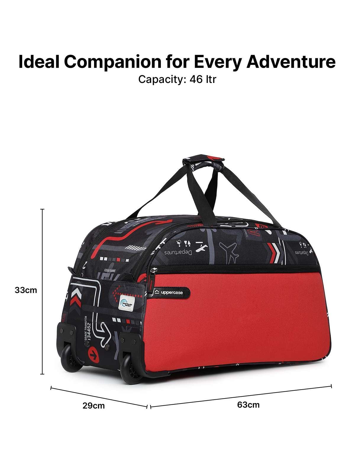 uppercase JFK 62 Duffle Trolley Bag | Dust Resistant Travel Bag | Spac