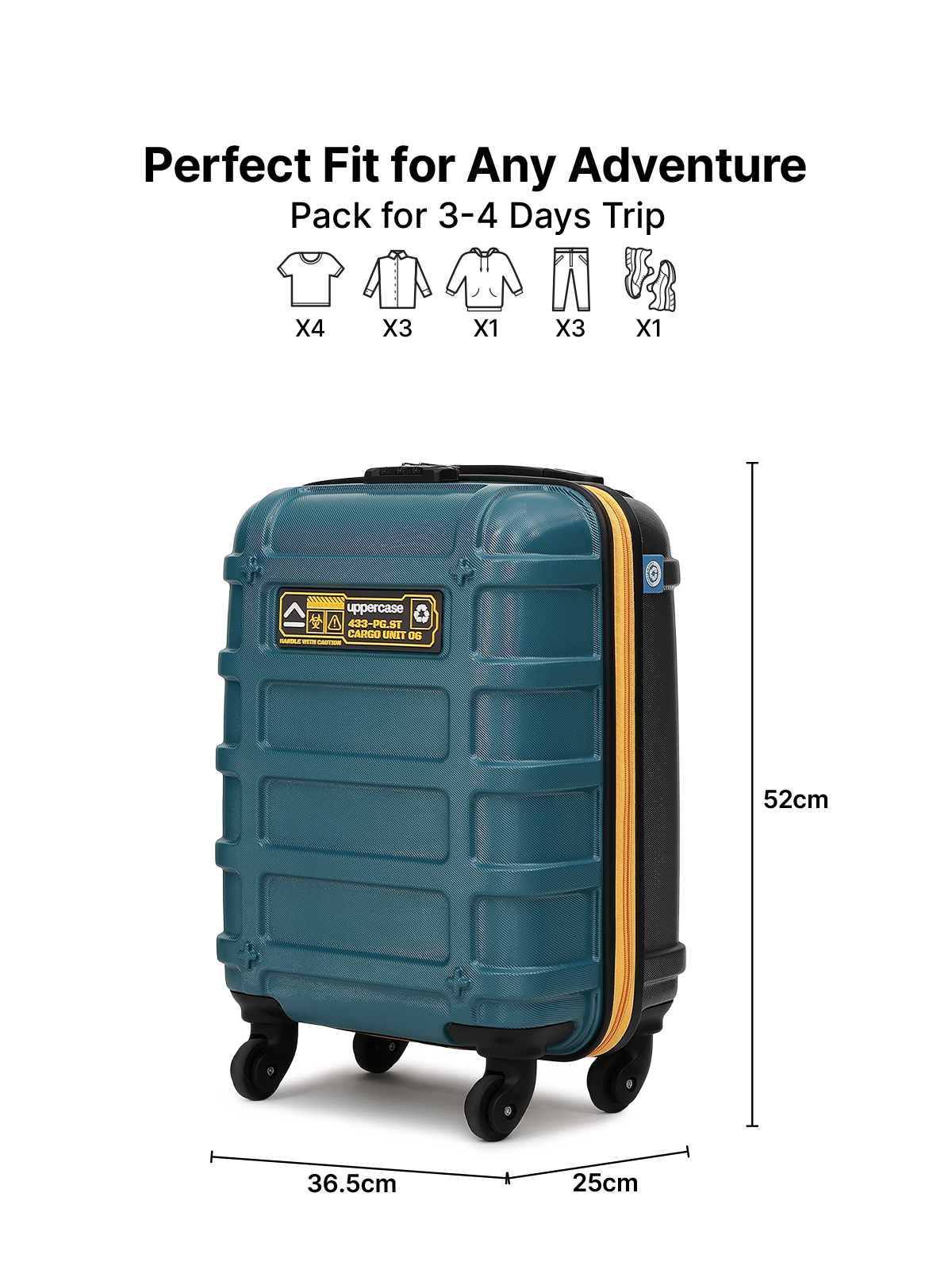 uppercase Cargo 56cm Small Cabin Trolley Bag Dual Tone Sustainable Ha