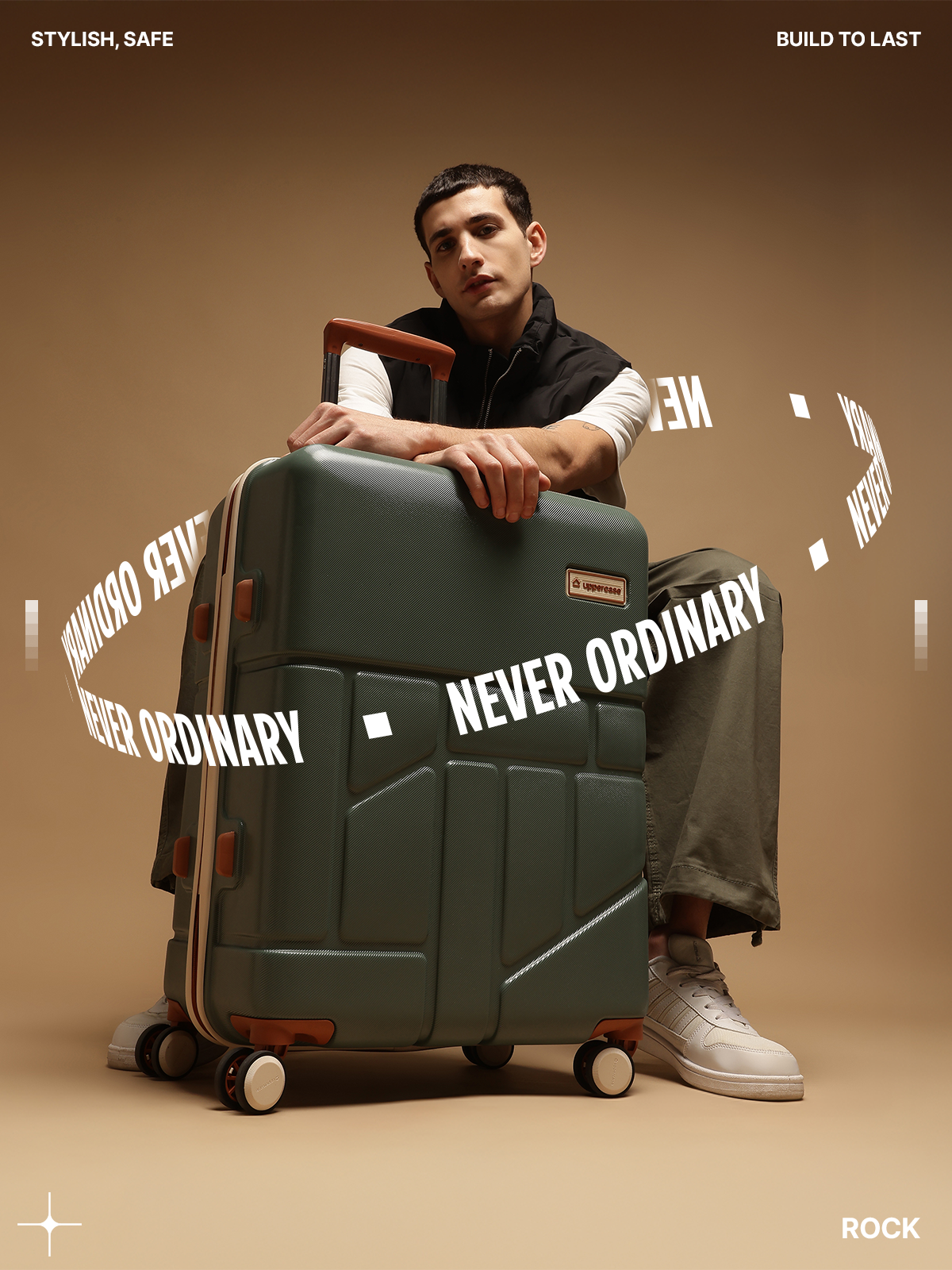 Trolley Rok Shop Rock Green Medium Trolley Bag Now