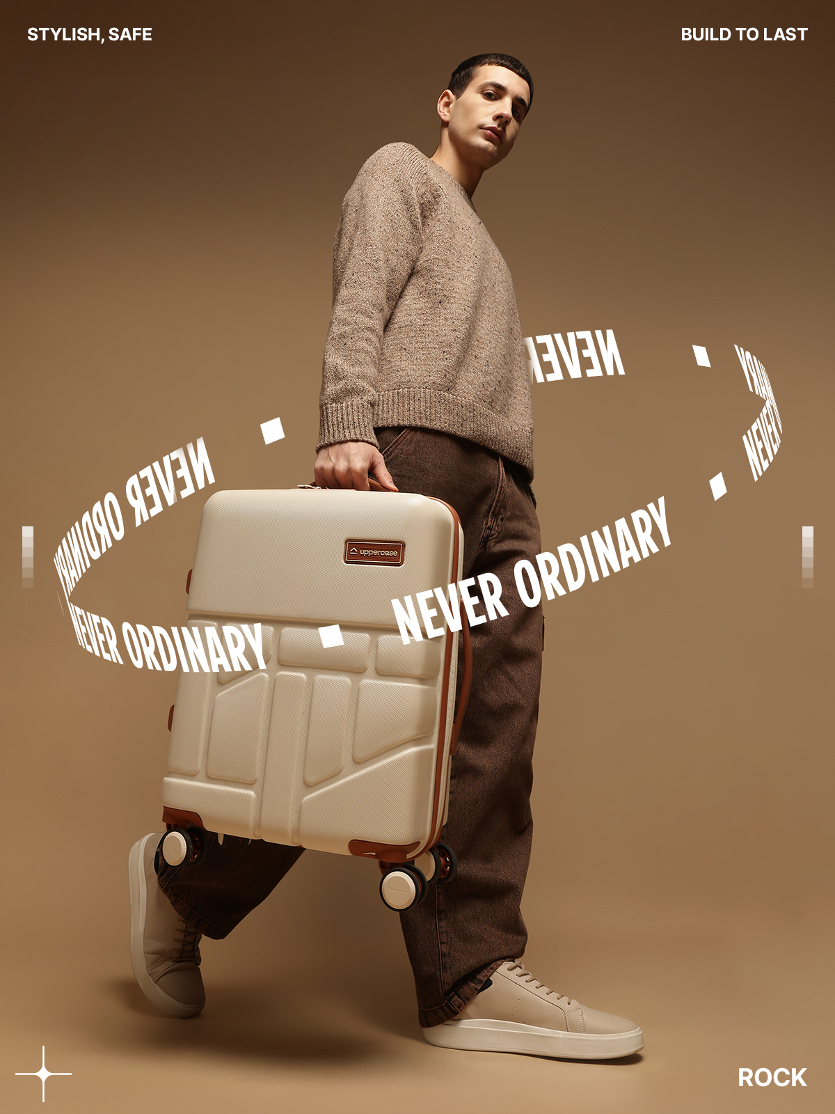 Trolley Rok Order Rock Beige Cabin Trolley Bag Online