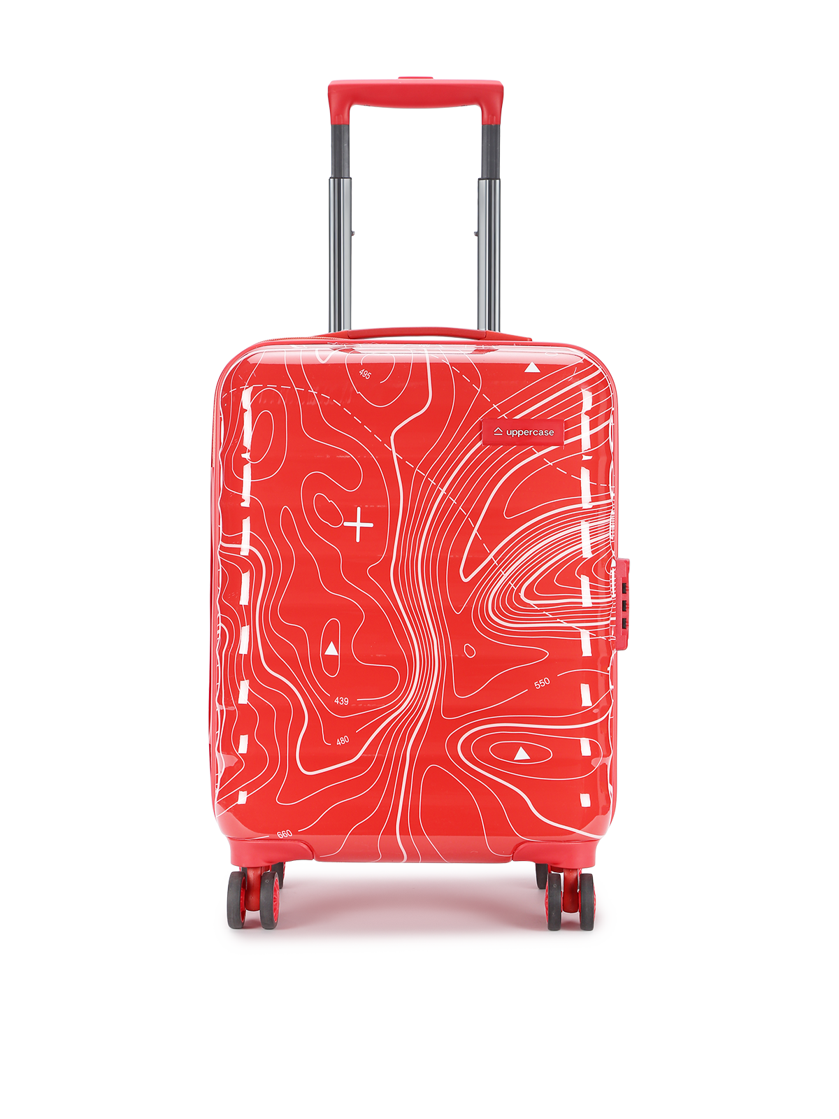 uppercase Topo Celeb Cabin Eco Hardsided Trolley Bag Red TSA Lock Men and Women