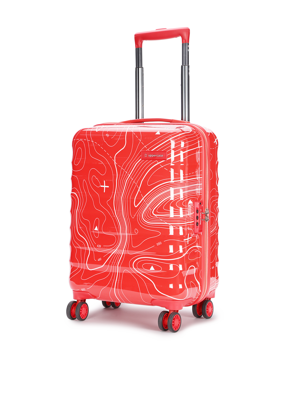 uppercase Topo Celeb Cabin Eco Hardsided Trolley Bag Red TSA