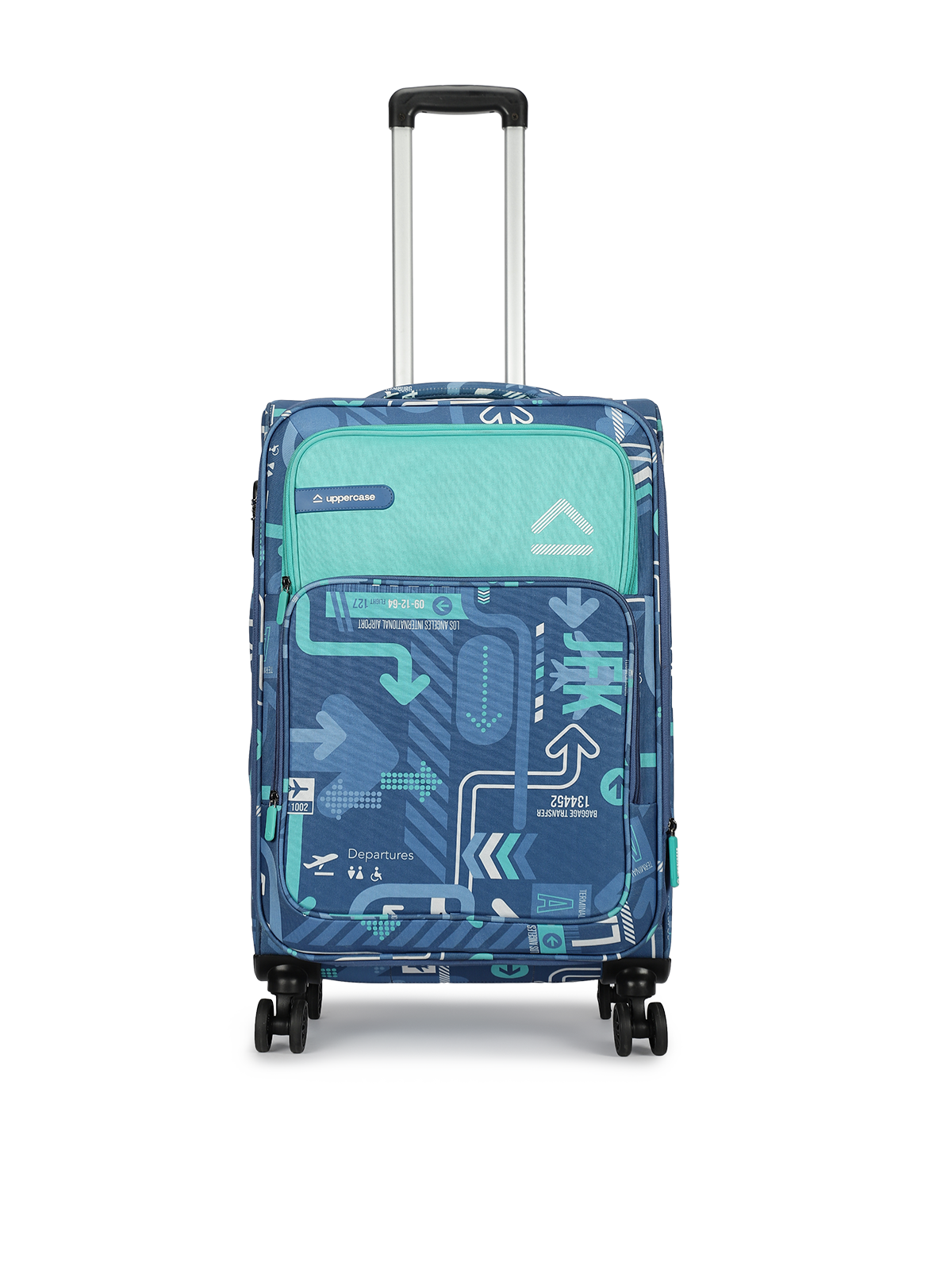 JFK Medium Check in 68cms Combination Lock Soft Trolley Bag Denim Blue