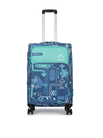 JFK Medium Check in 68cms Combination Lock Soft Trolley Bag Denim Blue