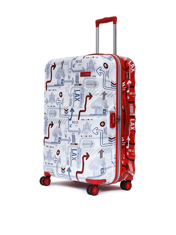 uppercase JFK Duo Large Check in 76cm Combination Lock Hard Trolley White and Red